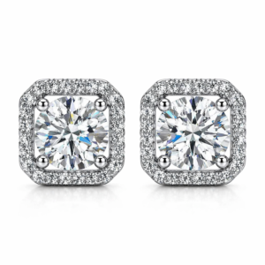 Verona Cushion Halo Studs
